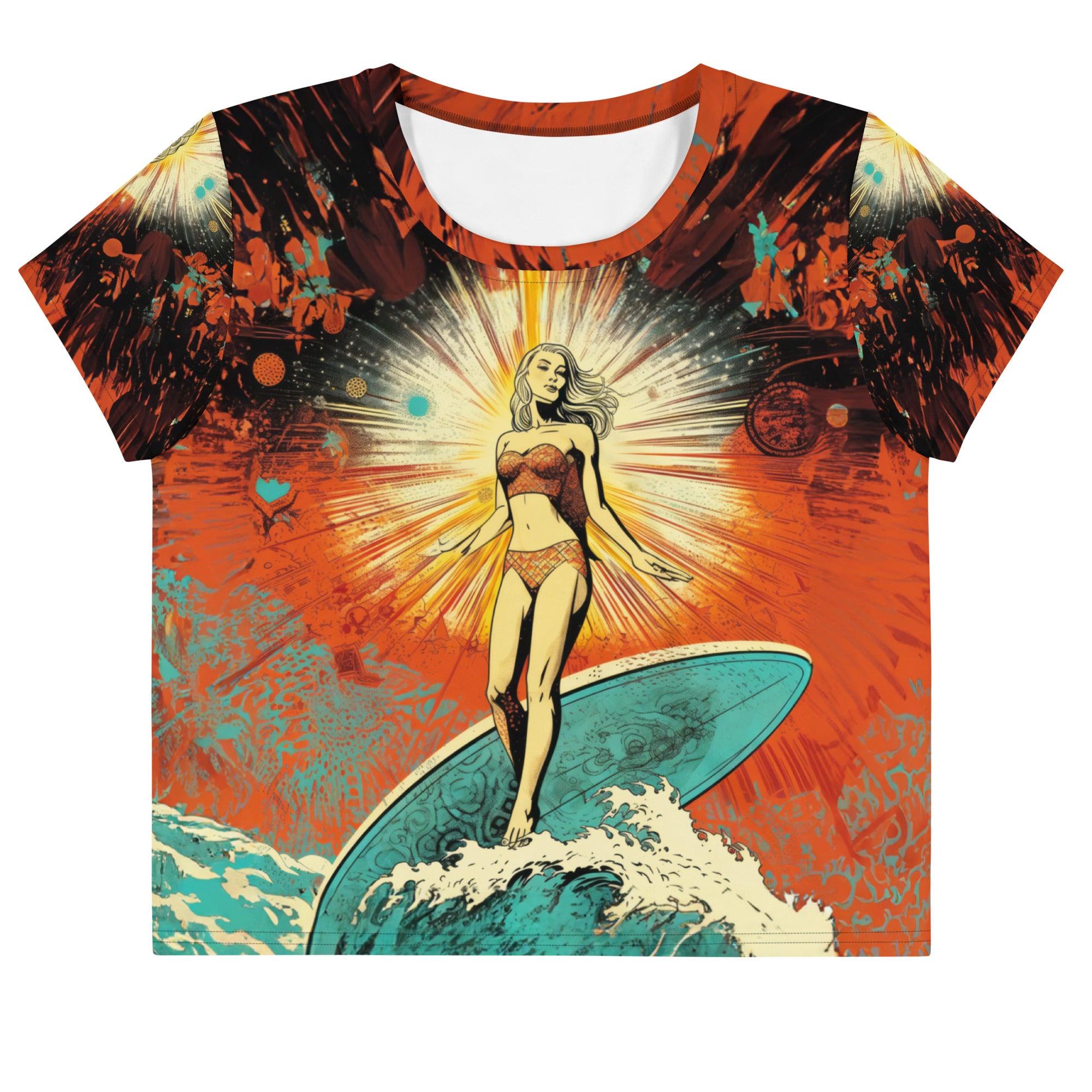 Wave Rider's Delight Crop T-Shirt - Beyond T-shirts