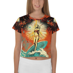 Wave Rider's Delight Crop T-Shirt - Beyond T-shirts