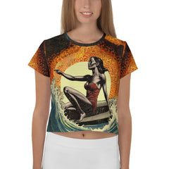 Surf's Up Crop Tee for Women - Beyond T-shirts