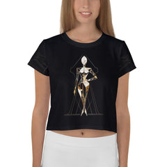 Glamorous Metallic All-Over Print Women's Crop Tee - Beyond T-shirts