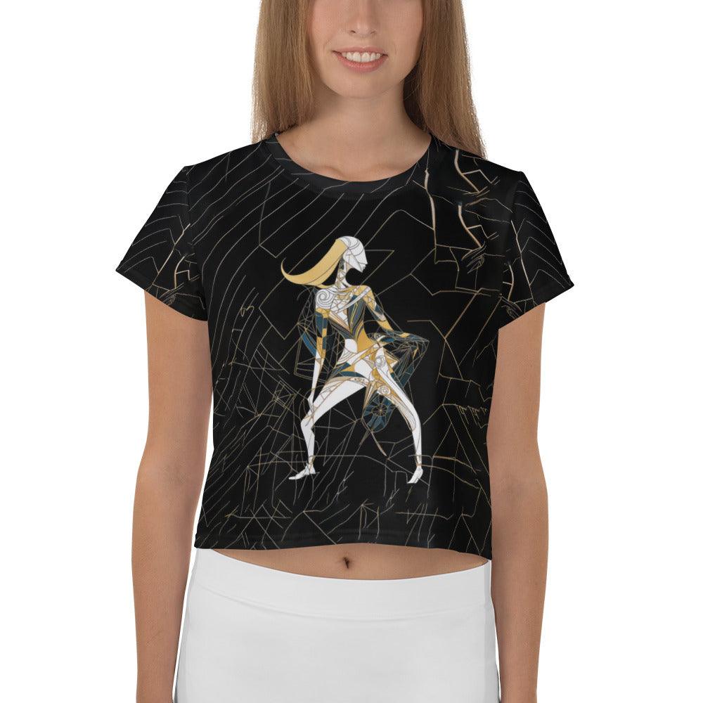 Abstract Splatter All-Over Print Women's Crop Tee - Beyond T-shirts