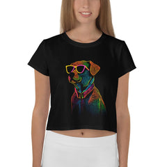 Playful Puppies All-Over Print Crop T-Shirt - Beyond T-shirts