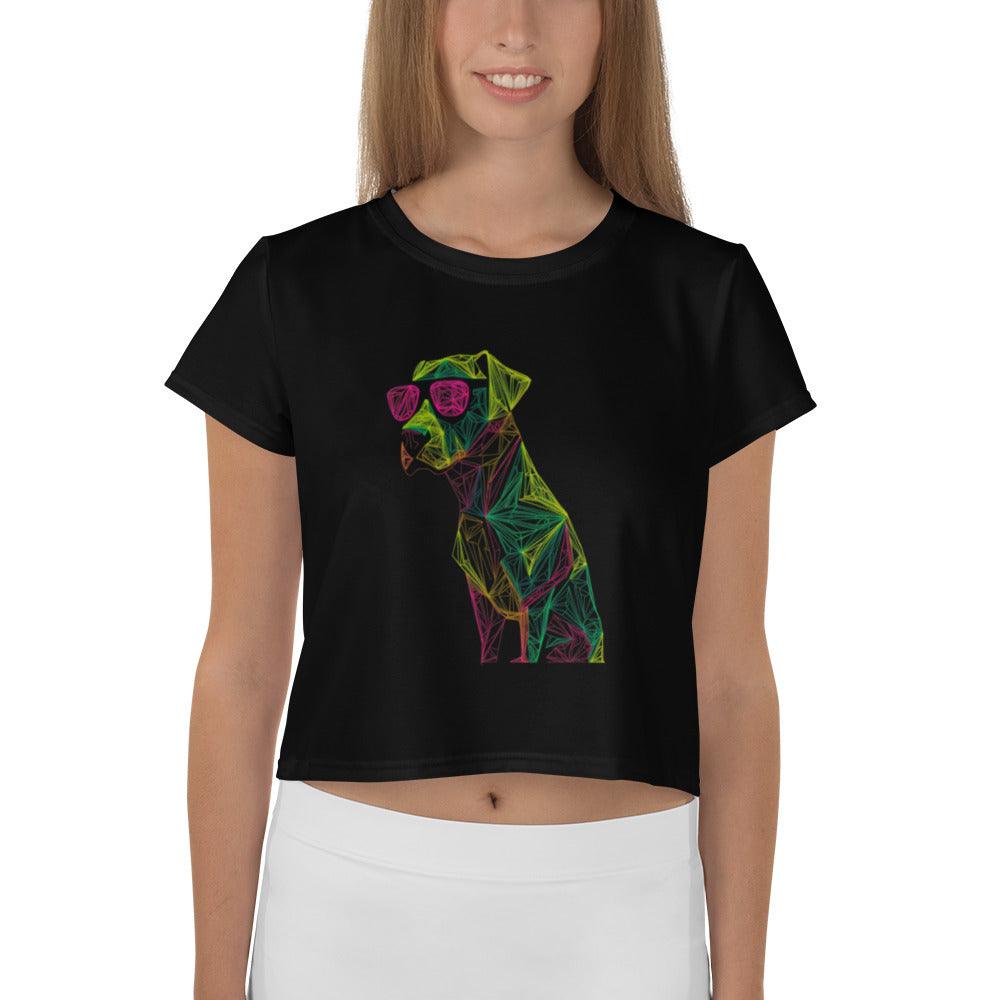 Playful Paws All-Over Print Crop T-Shirt - Beyond T-shirts