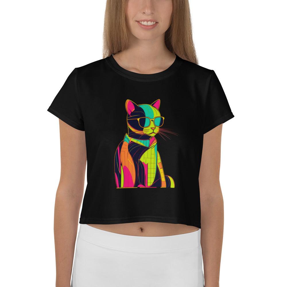 Elegant Whiskers Crop T-Shirt - Beyond T-shirts