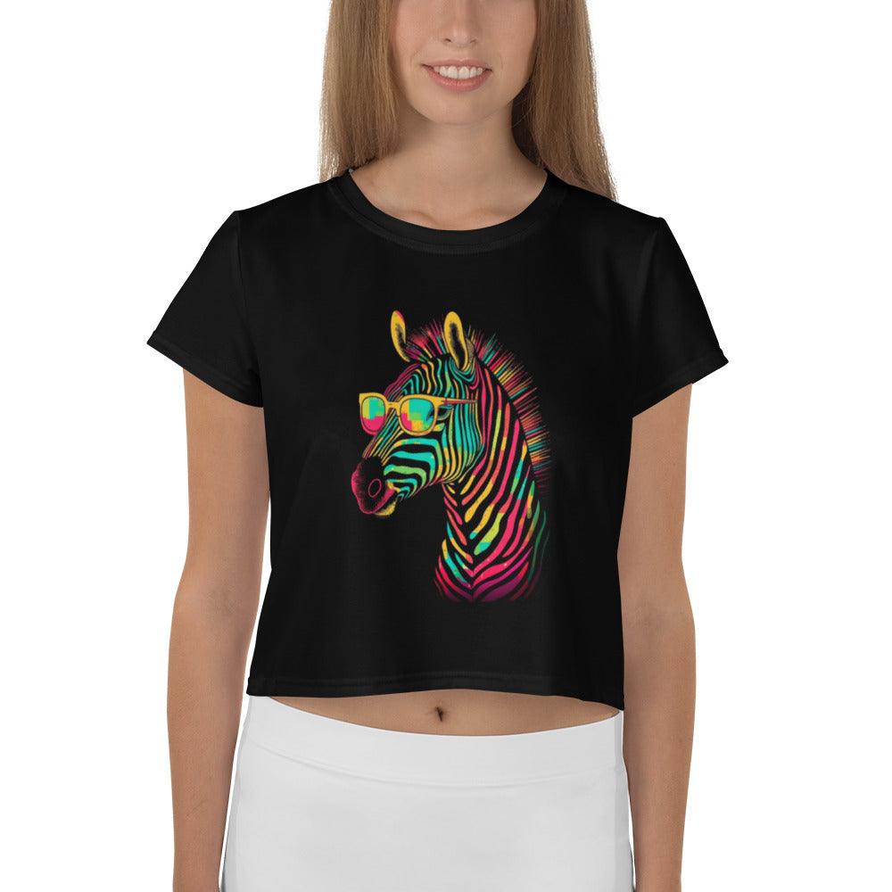 Zebra Stripes Urban Chic Crop T-Shirt - Beyond T-shirts