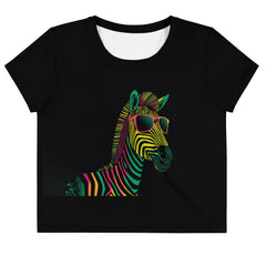 Zebra Dreamscape Adventure Crop T-Shirt - Beyond T-shirts