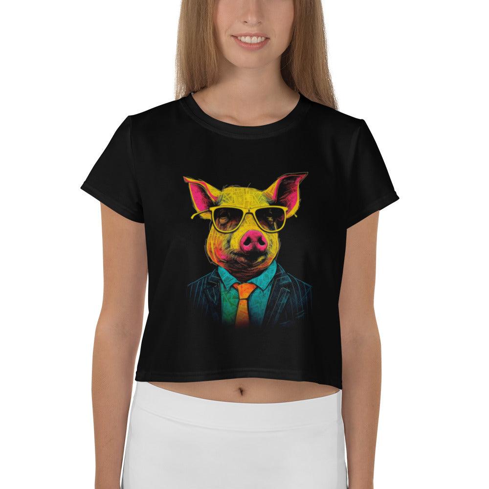 Piglet Whimsy Urban Adventure Crop T-Shirt Duo - Beyond T-shirts