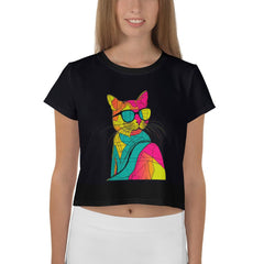 Lively Cat Sketches Crop T-Shirt Collection - Beyond T-shirts