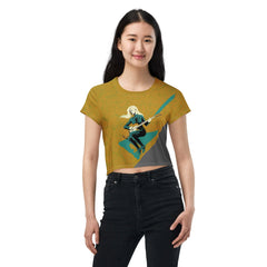 Couture Canvas Women's All-Over Print Crop Tee - Beyond T-shirts