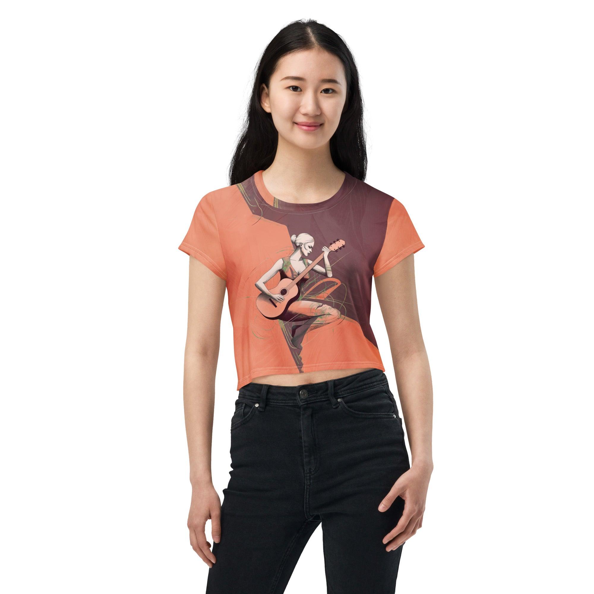 Chic Reverie Women's Fashion Jam Crop Tee - Beyond T-shirts