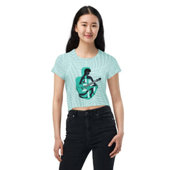 Haute Harmony Women's All-Over Print Crop Tee - Beyond T-shirts