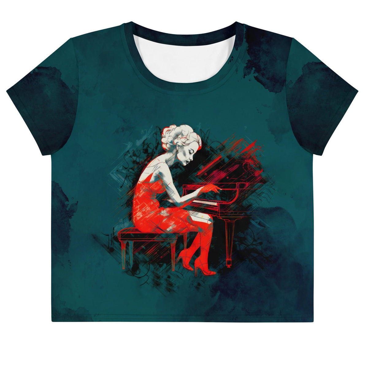 Vogue Reverie Women's All-Over Print Crop Tee - Beyond T-shirts