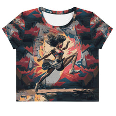 Kickboxing Warrior Crop Tee All-Over Kickprint - Beyond T-shirts