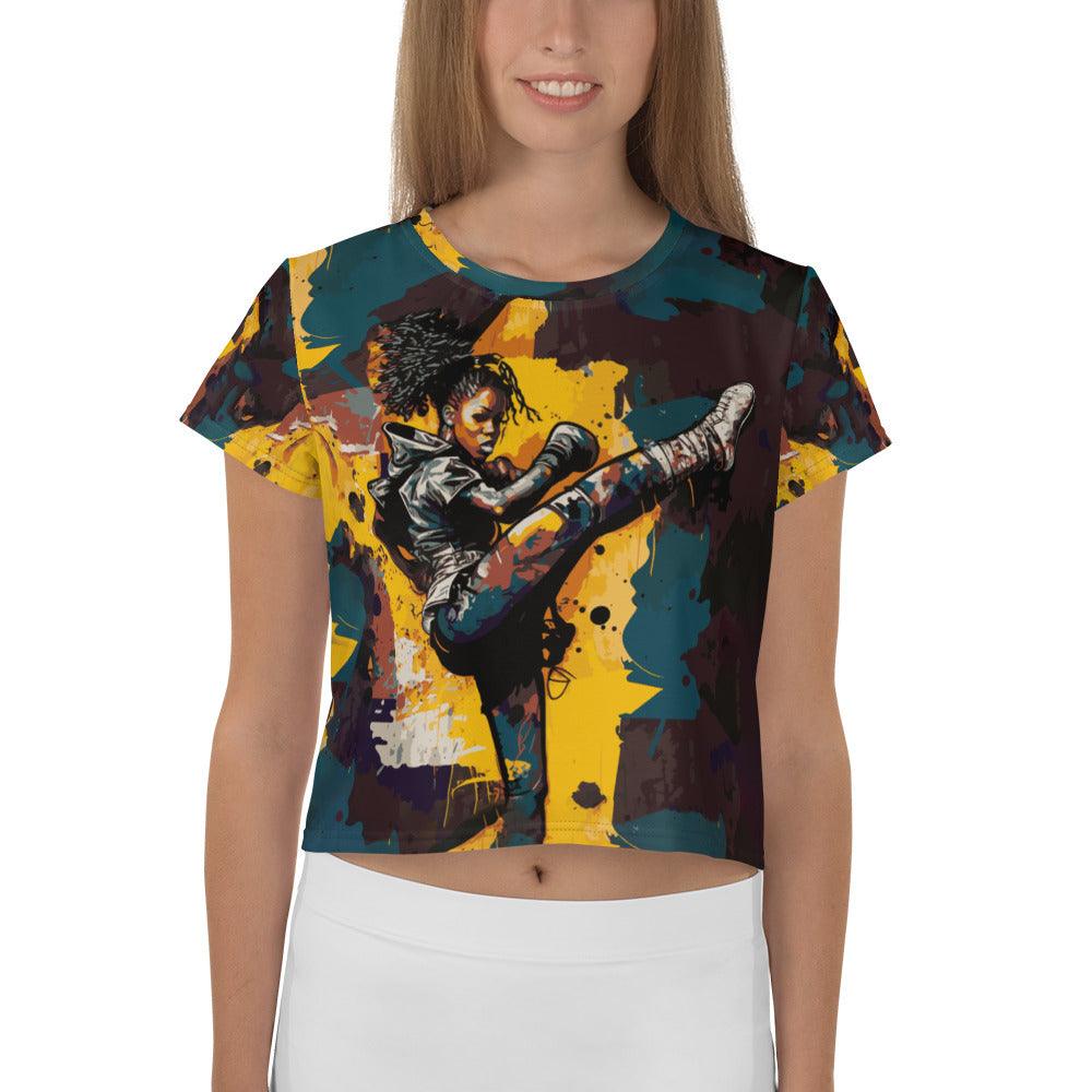 Kickboxing Vibe All-Over Print Crop Top - Beyond T-shirts