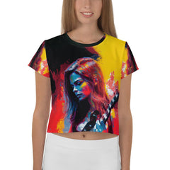 Harmony-inspired Crop Tee - Women's All-Over Print Music Top - Beyond T-shirts