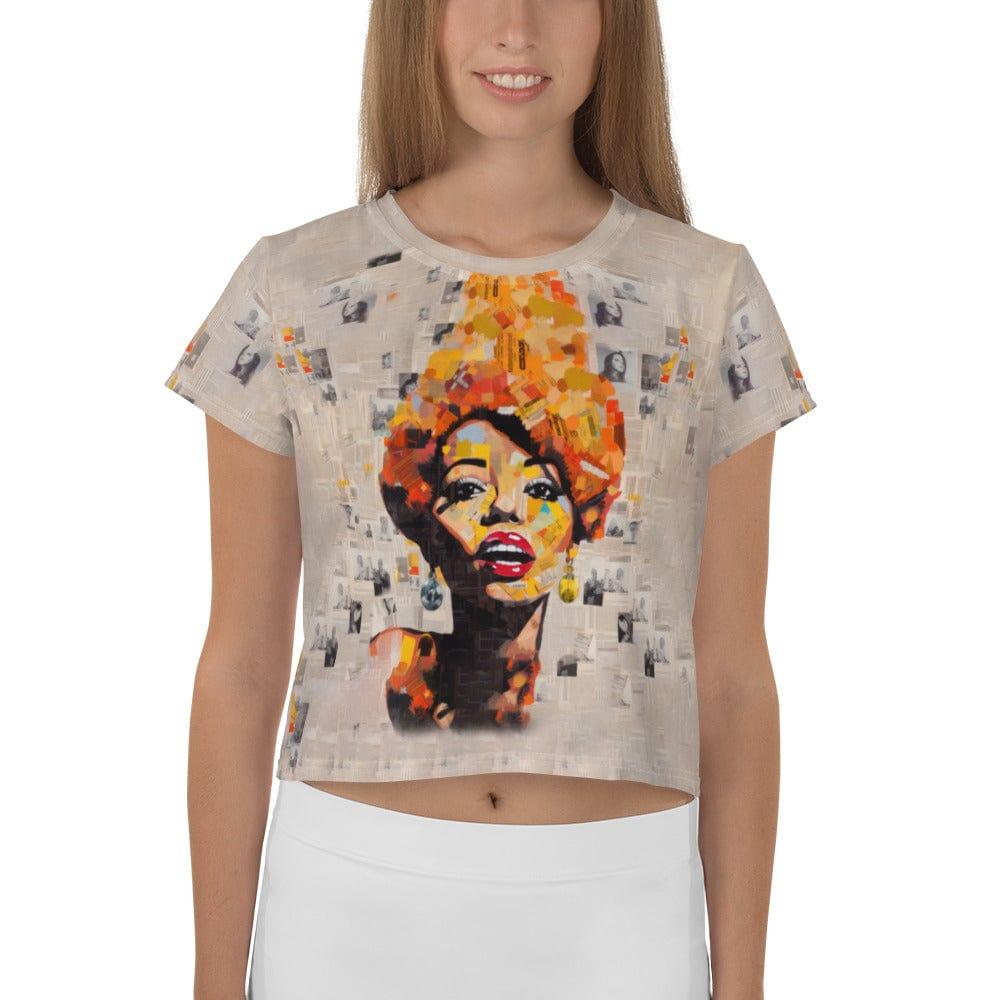 Rhythm Muse Women's Music-Themed Crop T-Shirt - Beyond T-shirts