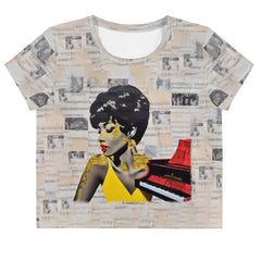 Rock 'n' Roll Revival Women's All-Over Print Crop T-Shirt - Beyond T-shirts