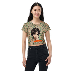 Melodic Symphony Women's All-Over Print Crop T-Shirt - Beyond T-shirts