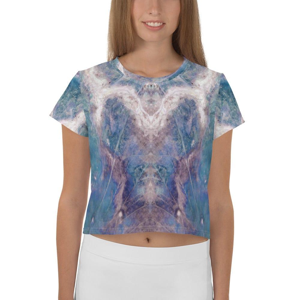 Savannah Splendor Women's Natural Pattern Crop T-Shirt - Beyond T-shirts