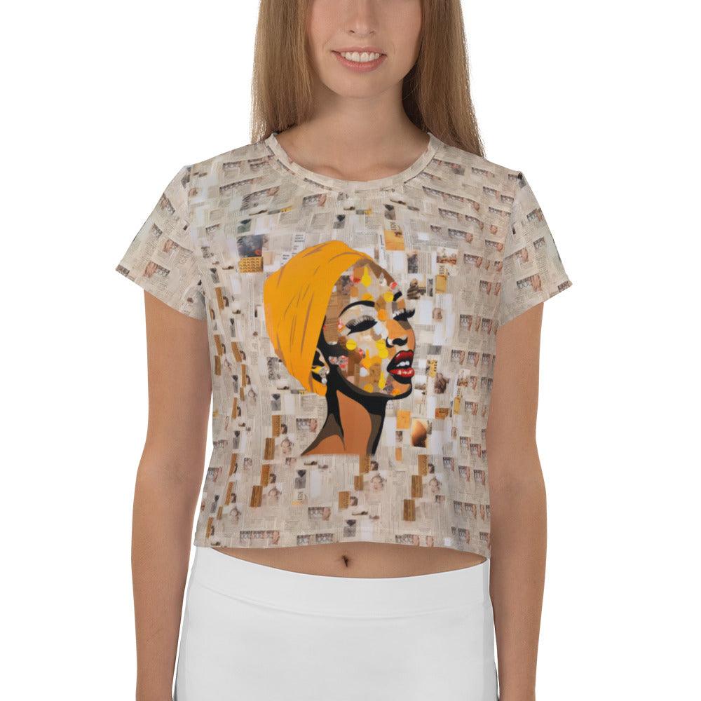 Rhythmic Revival Women's Music-Themed Crop T-Shirt - Beyond T-shirts