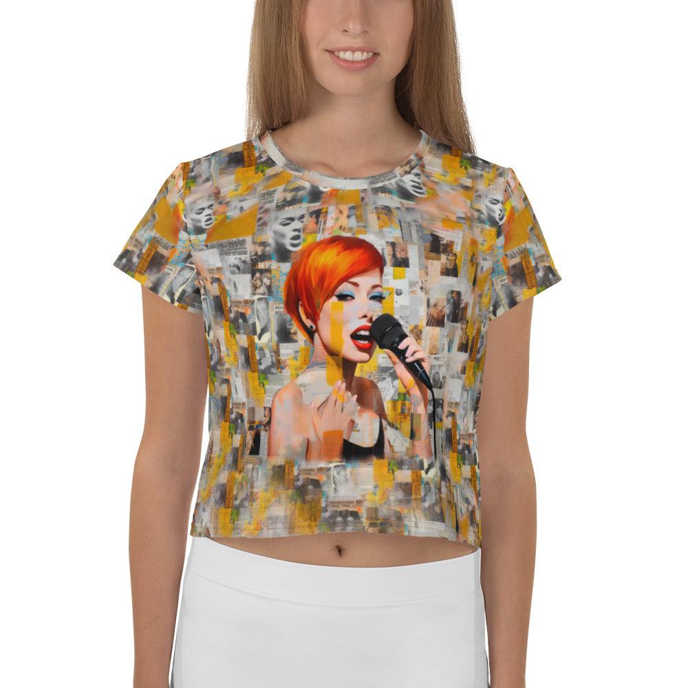 Music Odyssey Women's All-Over Print Crop T-Shirt - Beyond T-shirts