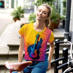 Retro Music Vibes Women's Crop Tee - All-Over Print - Beyond T-shirts