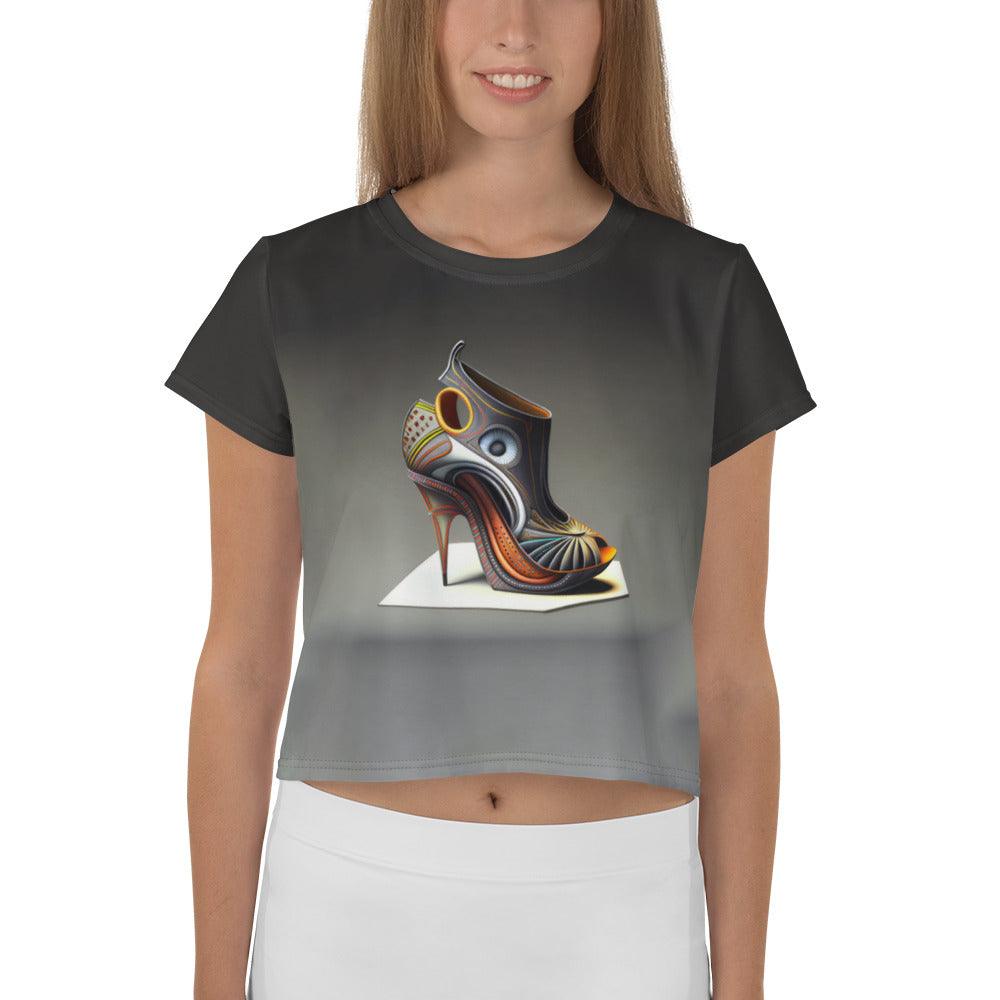 Lunar Sole Futuristic Shoes Crop Tee for Her - Beyond T-shirts