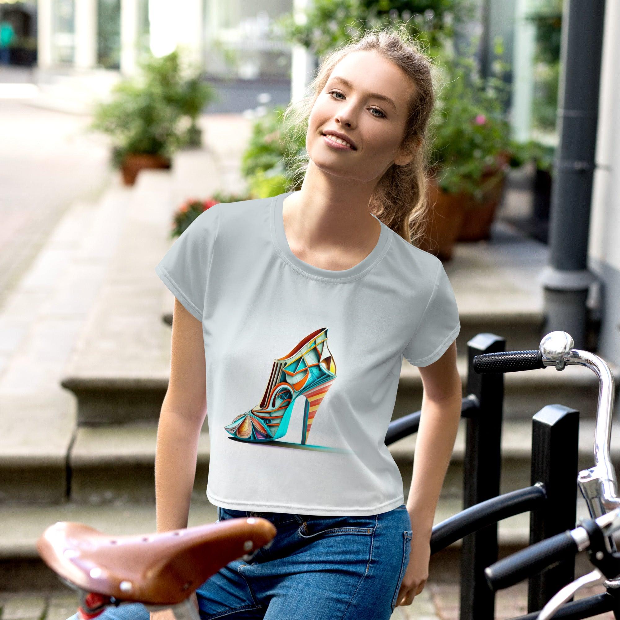 Futuristic Prism Women's Crop Tee - Beyond T-shirts