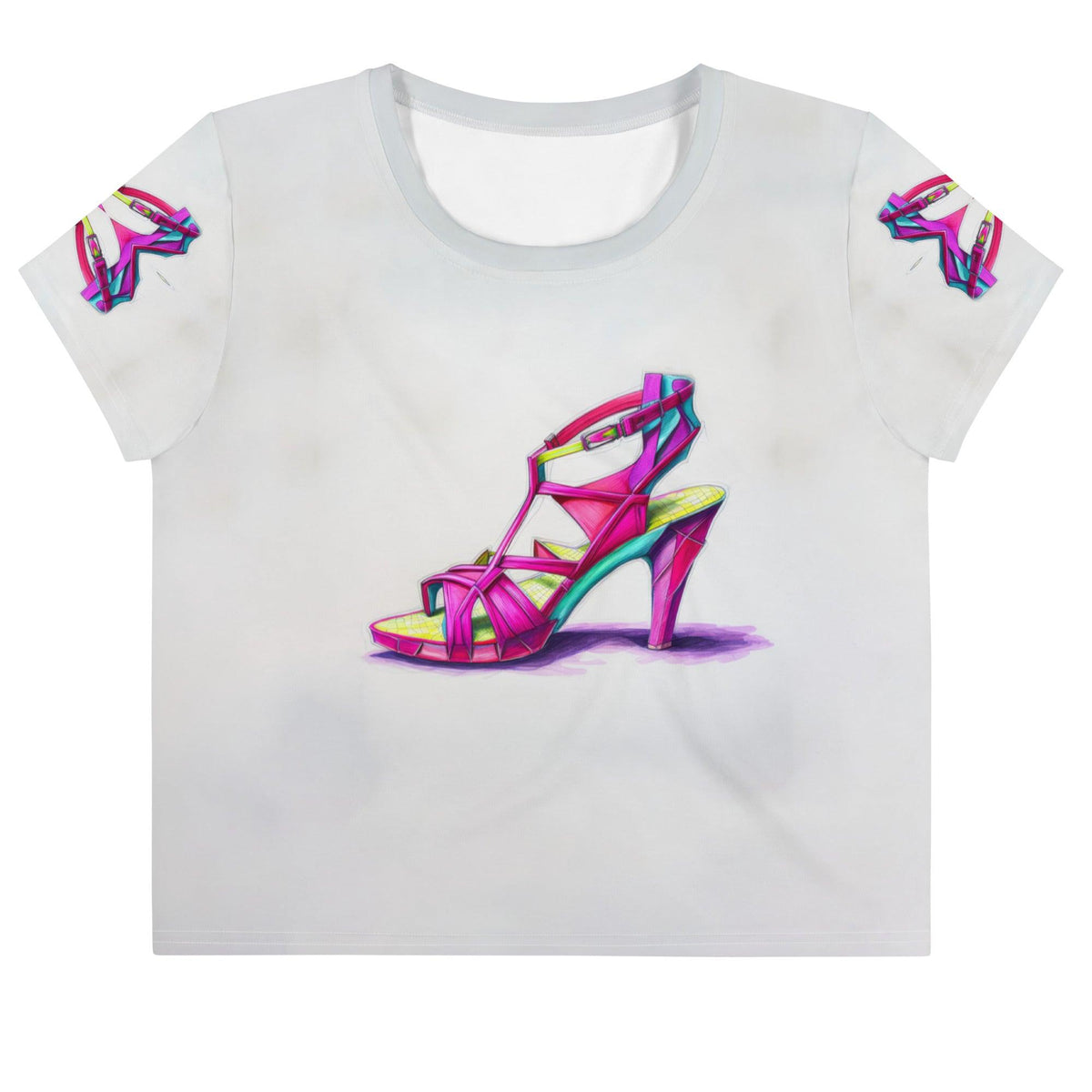 Crystal Futuristic Shoes Crop Top for Her - Beyond T-shirts