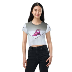 Neon Nebula Futuristic Shoes Women's Crop Top - Beyond T-shirts