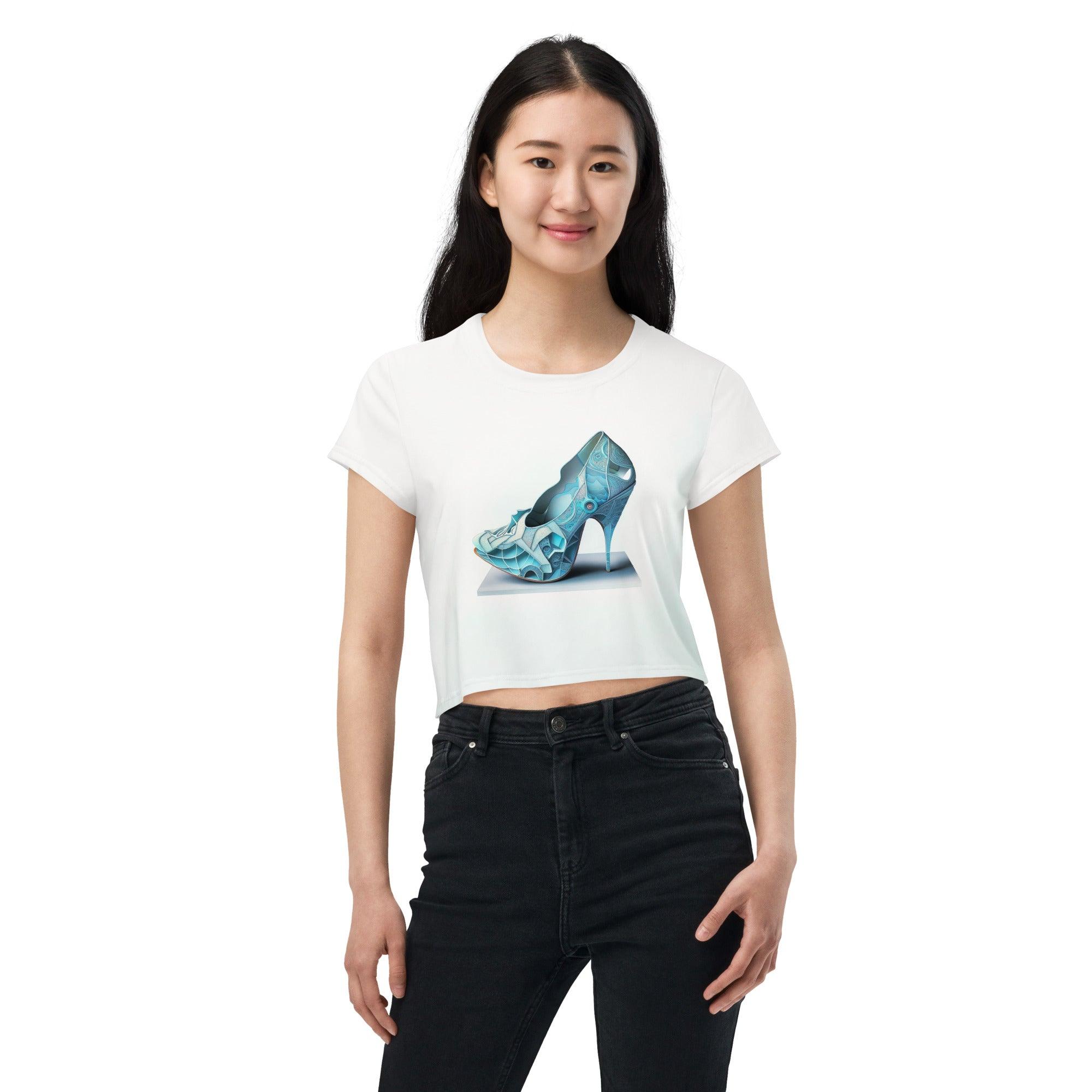 Interdimensional Elegance Futuristic Shoes Crop Top - Beyond T-shirts