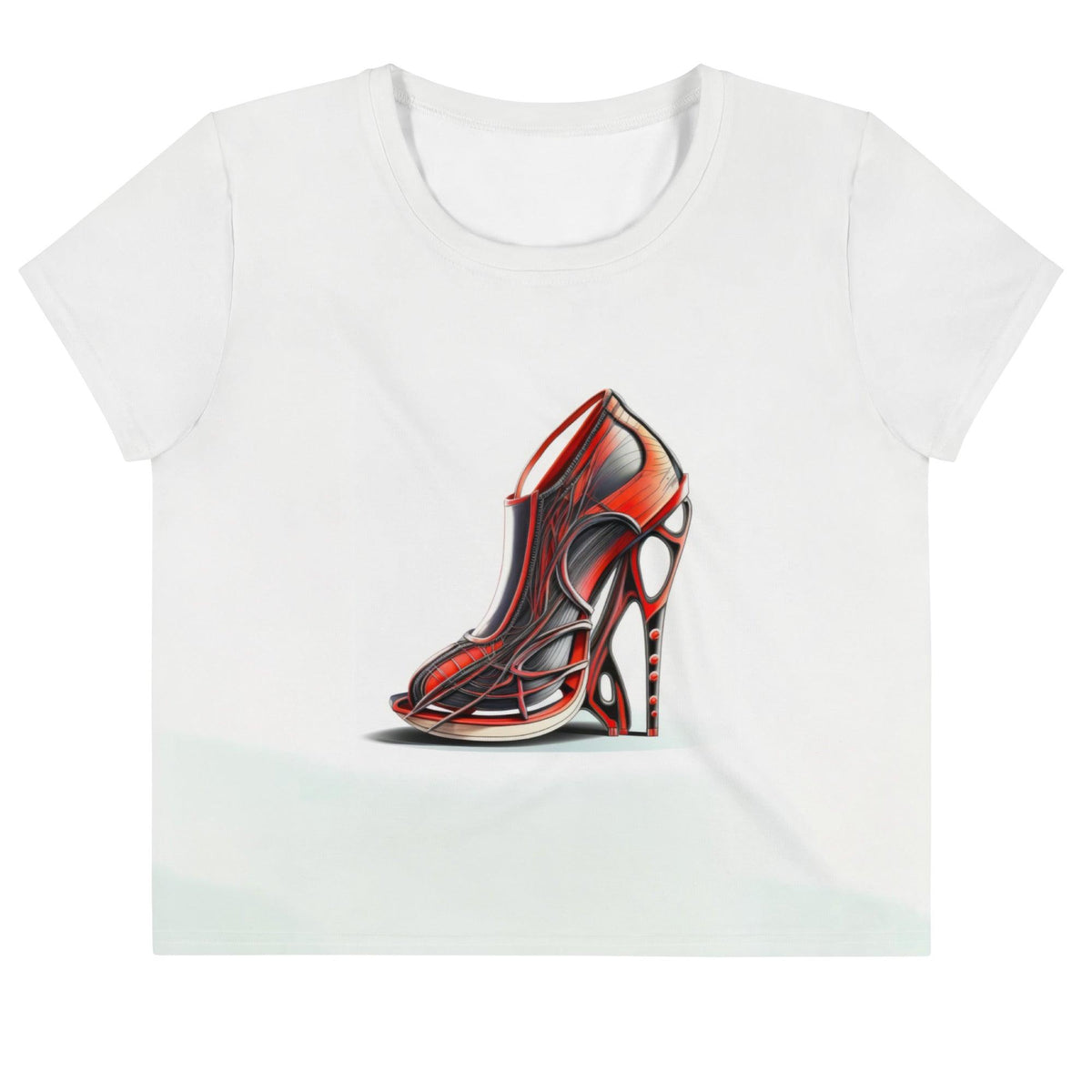 Transcendent Futuristic Shoes Women's Crop Tee - Beyond T-shirts