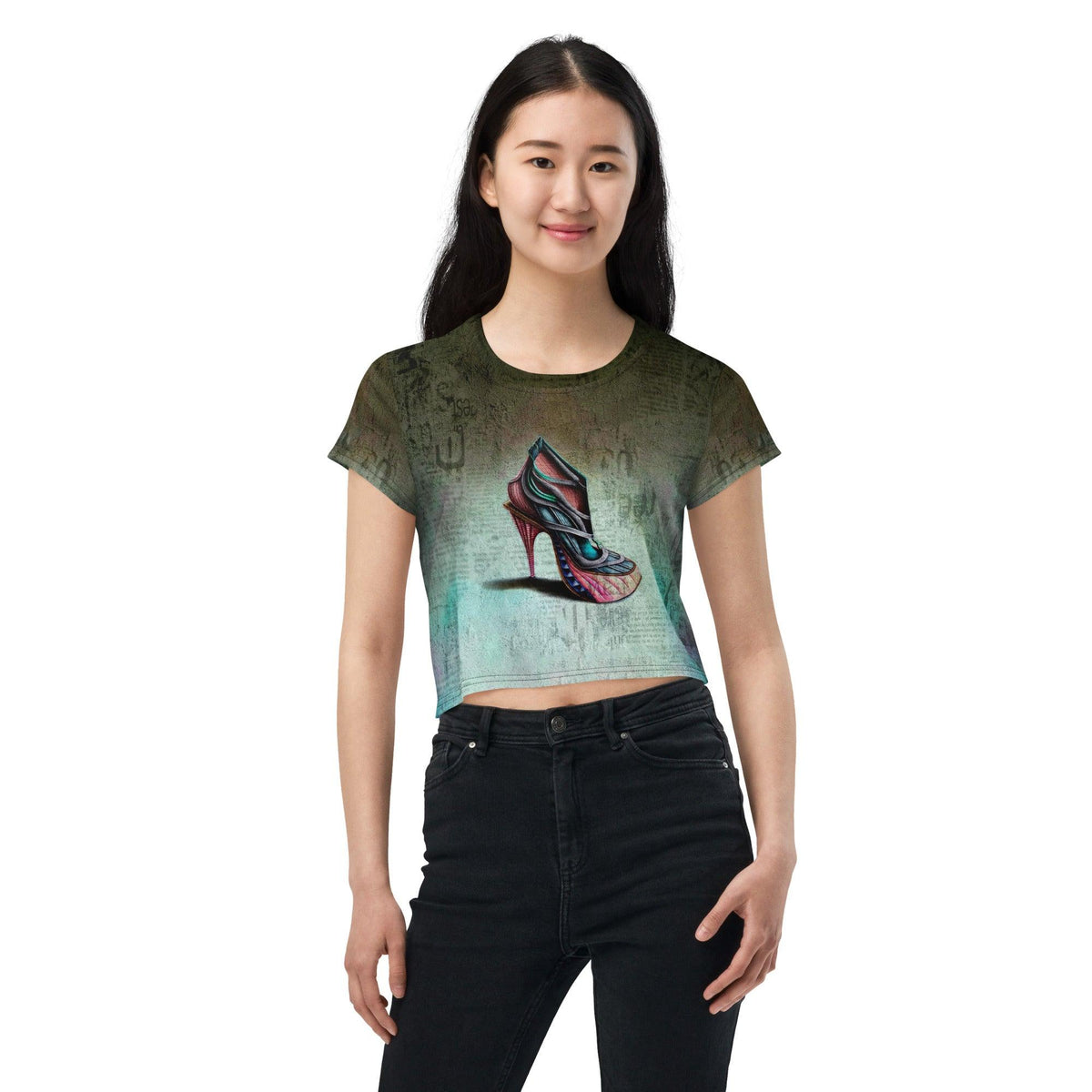 Futuristic Fusion Women's Crop Tee - Beyond T-shirts