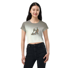 Vivid Futuristic Shoes Women's Crop Tee - Beyond T-shirts