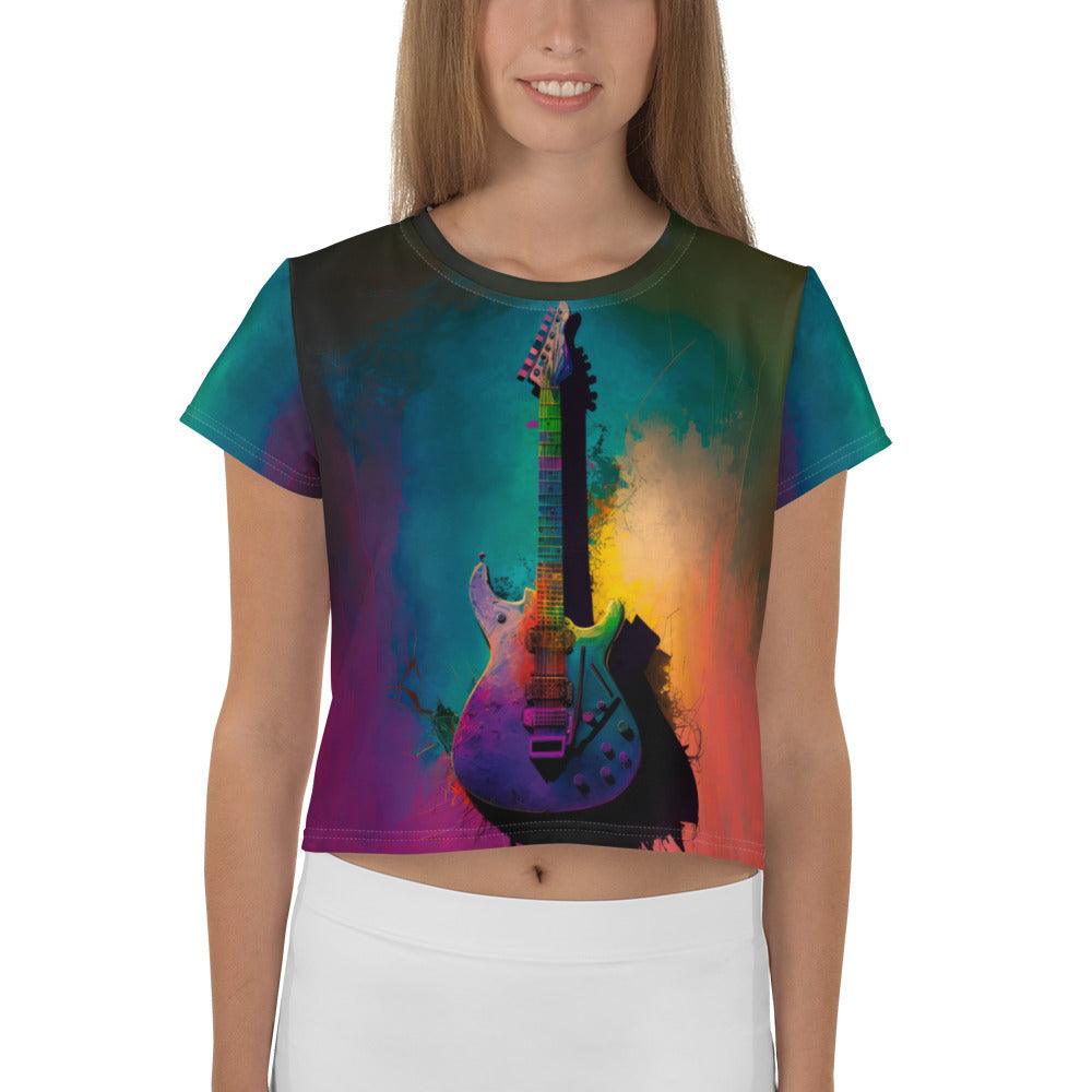 Harmony Groove Women's Music Crop Tee - All-Over Print - Beyond T-shirts