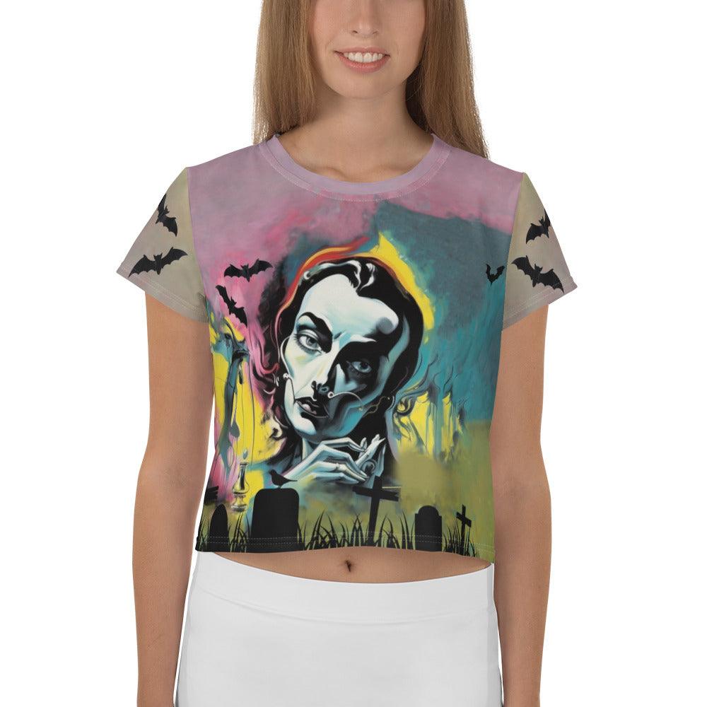 Haunted Mansion All-Over Print Crop T-Shirt - Beyond T-shirts