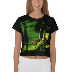 Moonlit Halloween Crop Top Lunar Elegance - Beyond T-shirts