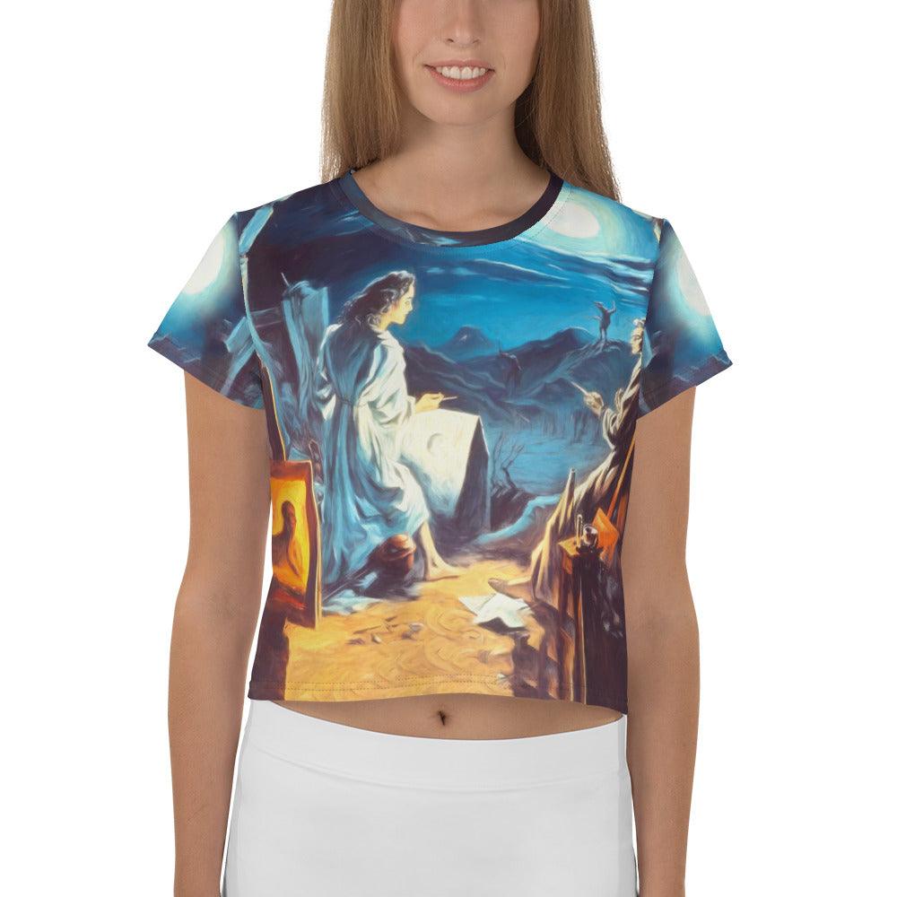 Cemetery Stroll Crop Shirt Hauntingly Beautiful - Beyond T-shirts