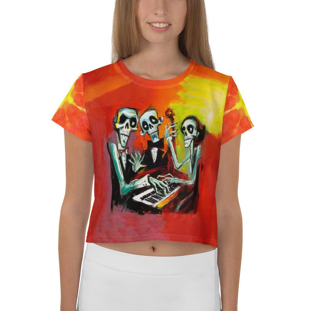 Bats In The Night All-Over Print Crop Tee - Beyond T-shirts