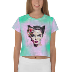 Vinyl Revival All-Over Print Crop T-Shirts - Beyond T-shirts