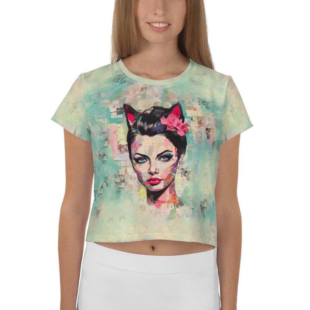 Classical Crescendo All-Over Print Crop T-Shirts - Beyond T-shirts