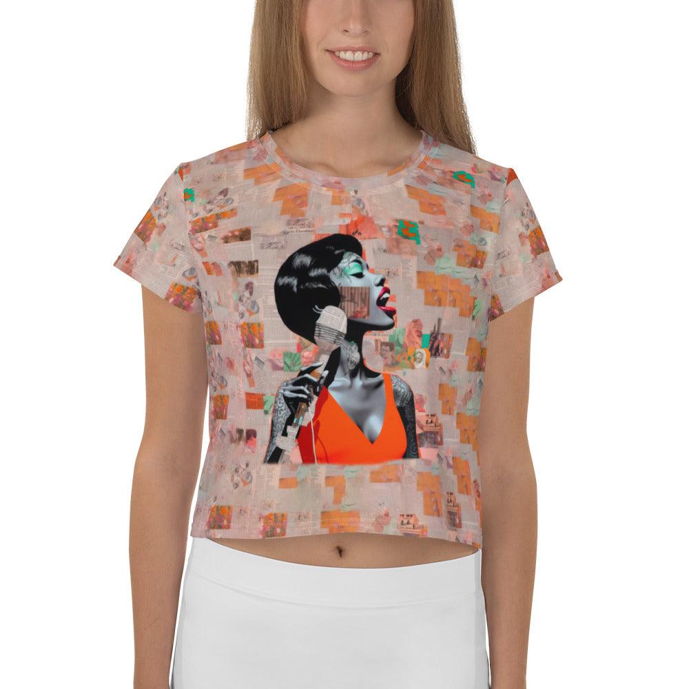 Music and Nature Symphony All-Over Print Crop T-Shirts - Beyond T-shirts