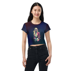 Cultural Fusion Women's All-Over Print Crop T-Shirt - Beyond T-shirts