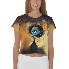 Halloween Moonlit Magic Women's All-Over Print Crop T-Shirt - Beyond T-shirts