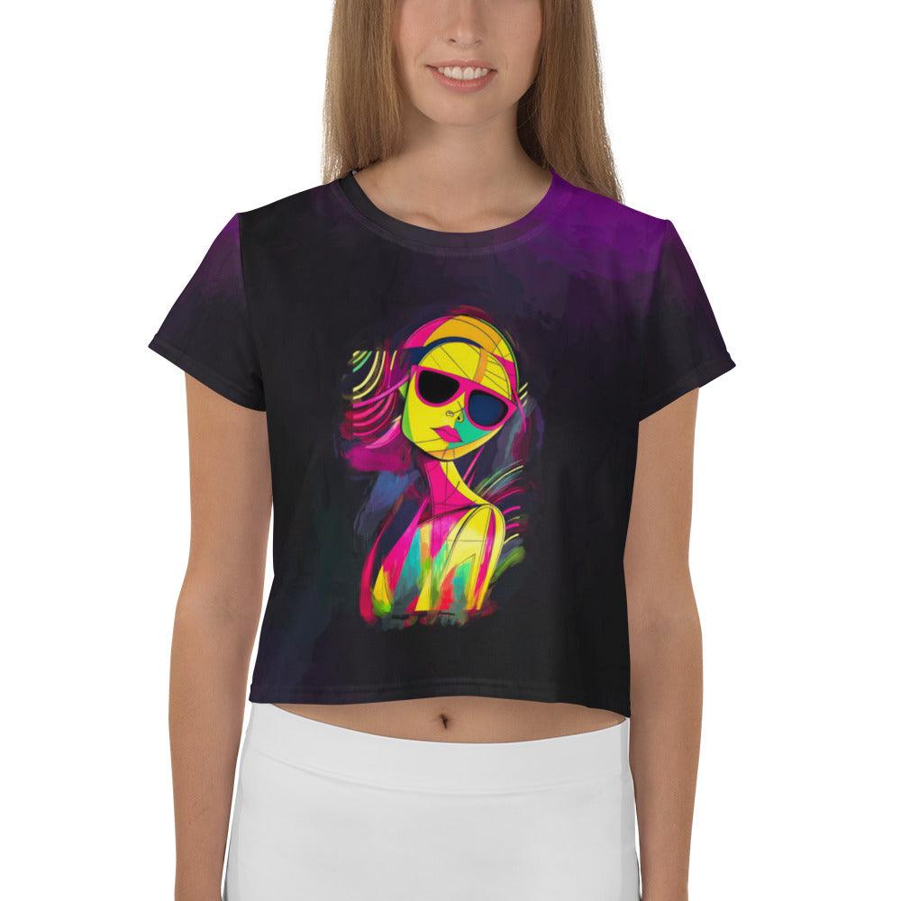 Abstract Expression All-Over Print Women's Crop T-Shirt - Beyond T-shirts