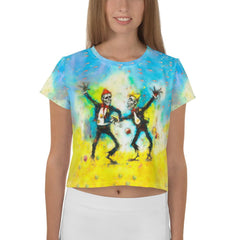 Fright Night Fiesta Women's All-Over Print Crop T-Shirt - Beyond T-shirts