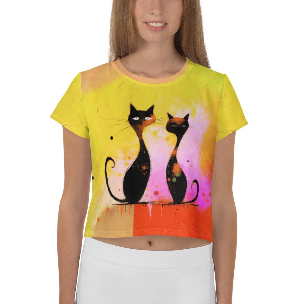 Ghosts and Ghouls All-Over Print Crop T-Shirt - Beyond T-shirts