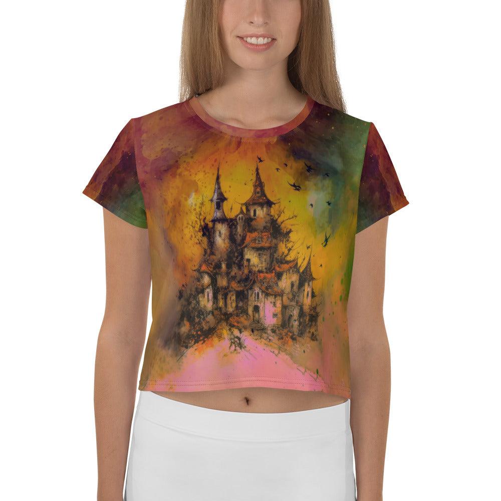 Zombie Zone Halloween Crop T-Shirt - Beyond T-shirts