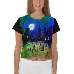 Frankenstein's Fun Halloween Crop T-Shirt - Beyond T-shirts