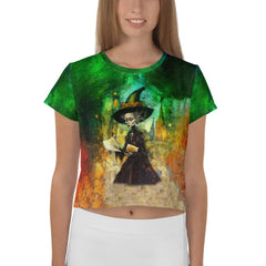 Bats in the Belfry Halloween Crop T-Shirt - Beyond T-shirts